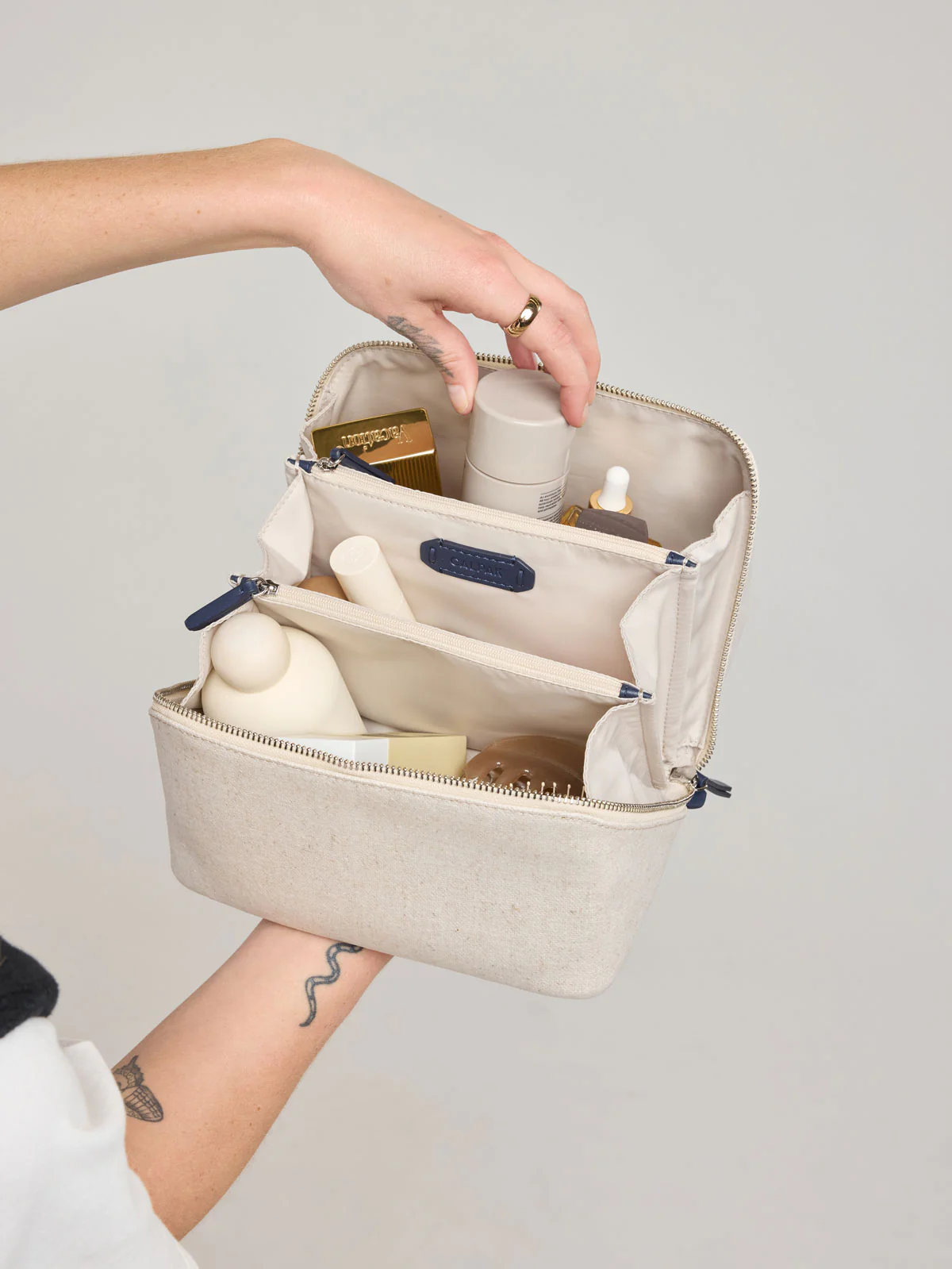 Colette Lay-Flat Canvas Toiletry Bag - Image 23